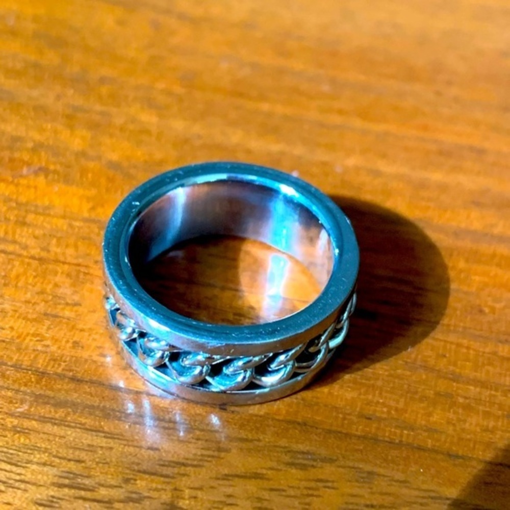 Stainless steel chain link ring size 7